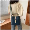 Umhängetaschen Mode Eimer Tasche Für Frauen Breiten Riemen Design Lässige Textur Handtaschen Crossbody Bolso