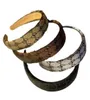 4Color Luxury High Quality Leather Pannband Brev Wide Edge Brand Designer Knut Sponge Hair Hoop For Women Outdoor Sports B7221587