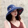 Cokk Kadınlar Yaz Şapkası Disket Balıkçı Kapa Çift Taraflı Güneş Şapkına Kadın Geniş Brim Brim Bohemia Sunhat Plaj Şapka Kapağı Tatil Yeni 2273T