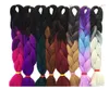 24 pouces Jumbo tresse synthétique Ombre tressage Extension de cheveux pour les femmes bricolage cheveux tresses rose violet jaune Gray6474760