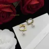 Charm Stud MONOGRAM Ladies Designer Earrings Studs D Colorful Crystal Pendants Gold Plated Womens Ear Designer Jewelry 2024 Designer Earrings Jewelry Stores