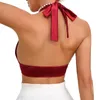 Women's Tanks Nightclub Style Spicy Girl Hanging Neck Strap Deep V Tank Top Summer Sexy Waist Short Open Back