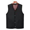 Mäns västar Autumn Winter Men Vest Single-Breasted V Neck tjock plysch ärmlös Cardigan Solid Color Case Cold Resistant Waistcoat