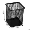 Sacs de rangement Porte-crayon Bureau Bureau Métal Mesh Square Pen Pot Cup Case Conteneur Organisateur Étudiants durables Drop Livraison Accueil GA Dh4Wl