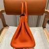 Sac de créateur de mode grand fourre-tout sacs à main de luxe 35cm togo cuir véritable fil ciré à la main sac à coudre pour femme avec boîte poche intérieure fente poche à rabat rose orange