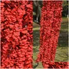 Decorative Flowers & Wreaths 20Pcs 1M/2M Wisteria Garland Artificial Silk Flower Vine For Home Wedding Garden Decoration Rattan Hangin Dhiu2