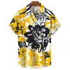 Męskie koszule na Hawajskie krótkie rękawie męskie topy uliczne moda odzież letnie kokosowe drzewo kokosowe