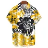 Men's Casual Shirts Hawaii Short Sleeve Men Street Tops Fashion Clothing Summer Coconut Tree