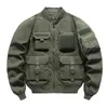 Men's Jackets Cargo For Men Techwear Windproof Black Green Military Bomber Jacket Coats 2024 Spring Autumn Male Multi Pocket Clothing