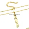 Colliers pendentifs 12 signes du zodiaque colliers en acier inoxydable Constellation lettre pendentif chaînes en or pour hommes femmes mode anniversaire juif Dhx1K