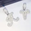 Nuovo design Moissanite Ciondolo con lettera Ghiacciato personalizzato Ciondoli con diamanti Hip Hop Lettere iniziali dei nomi