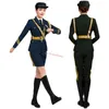 Bühnenkleidung Militäruniform mit goldenem Gürtel China Drei Dienste Armee Ehrengarde Kostüm Student Fahnenträger Zeremonie Concierge Kleidung Dame