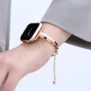 Роскошный женский ремешок для Apple Watch Band Ultra 49 мм 41 мм 45 мм 40 мм 42 мм 44 мм Модный металлический браслет из нержавеющей стали iWatch Series 9 8 7 SE 6 5