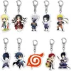 20pcs dużo anime kreskówka brelokowa akrylowa Uchiha Sasuke dwustronna przezroczysta biżuteria kluczowa dla fanów Prezenty H1126245A