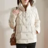 Rockar 2023 Nya kvinnor 90% White Duck Down Fashion Diamond Checks Jackor Kvinna Ultralight Thin Slim Korean Office Lady Down Coat