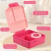 Bento Boxes Kids Bento Lunch Box Set 8oz Soup Thermo Leak-Proof Containrar 4 Fack Isolated Food Jar Pink Lunch Bag L240307