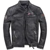 Giacca in vera pelle di mucca da uomo vintage 100 cappotto corto da motociclista moto ricamato giacche da uomo XP680NP KJ 240229