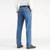 قماش قطني سميك مريح ملاءمة العلامة التجارية جينز الرجال الكلاسيكية الكلاسيكية مباشرة فضفاضة سراويل السراويل سراويل الحجم 2840 240226