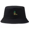 Hommes Femmes Ananas Seau Chapeau Hip Hop Pêcheur Panama Chapeaux Broderie Coton En Plein Air Été Casual Swag Bob Visière Cap Large Brim285r