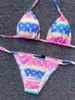Bikini Designer Bademode Damen Retro Tanga Mini Cover Up Damen Bikini Zweiteiliger Badeanzug Bedruckter Badeanzug Sommer Strand Badeanzug