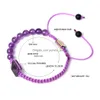 Braccialetti con ciondoli Yoga 7 Chakra Occhio di tigre Bracciale con perline in pietra naturale Filo Piramide Braccialetti intrecciati con ciondoli Avventurina verde Rosa Qu Dhmxz