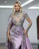 أنيقة Lavender Mermaid Dress Dresses Crystals Perved Speld Party Dresses One Counder Contract Made Bress Press Plus بالإضافة إلى الحجم