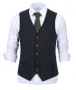 Coletes masculinos terno colete preto espinha de peixe tweed vintage colete formal negócios coletes para homens casamento