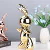 Cute Balloon Rabbit Statue Resin Sculpture Animal Figures Home Decor Modern Nordic Home Decoration Accessories for Living Room 240223