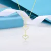 Collier Tiffanyco de créateur High Edition T Family Tassel Full Diamond Heart Collier avec placage en or rose 18 carats sur cuivre blanc pour femme personnalisé Fashion Versa