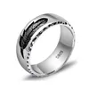 Unibabe 925 prata esterlina jóias criativa pena anel masculino feminino real prata retro pluma moda anel presente 240220
