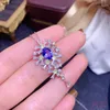 Tanzanite Wedding Pendant 68mm Natural 925 Silver 240228