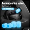 Other Auto Parts New Luminous Tire Vae Cap Car Motorcycle Bike Wheel Hub Glowing Er Decoration Styling Tyre Accessories 2023 Drop Deli Dh8Nn