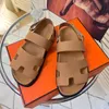 Outdoor fashion sandals designer sandals slide slippers beach classic flat sandals slide luxury summer lady leather flip flops top quality men women slides size A10