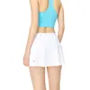 lu Women Sports Yoga Lined Skirts Workout Shorts Zipper Pleated Tennis Golf Skirt Anti Exposure Fitness Short Skirt with Pocket BFL2016