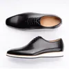 Chaussures décontractées de bureau pour hommes, en cuir Original noir, faites à la main, confortables, Sports de plein air, Banquet, chaussures de luxe Oxford à lacets