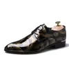 Top Mens Leather Dress Shoes British Printing Navy Bule Black Brow Oxfords Flat Office Party Wedding Round Toe Size 38-48 GAI usonline