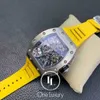Titta på lyxiga armbandsur Mens Mechanics Original Watchses Richa 011 RM11 03 Felipe Massa Flyback Chronograph Titanium Case On Yellow Rubbs High Qualityes