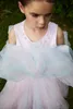 Kinder Spitze Tüll Tutu Kleider Ballkleid Mädchen bunte Gaze ärmelloses Partykleid Kinder Klavier Performance Kostüme Z7014