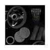 Interior Decorations New Bling Car Accessories 5 Color Diamond Steering Wheel Er Seat Belt Cushion Shift Knob Push Start Button Decor Dhug0