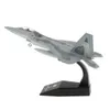 1/ 100th Die-Cast American F-22 Fighter Raptor Plane Aircraft Model Mepersake Raptor Aircraft Model w/ Stand Kidsギフト240223