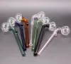 New 5.5 Inch Curved Glass Oil burners Glass Bong Water Pipes with different colored balancer for smoking LL