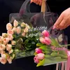 53 Stuks Transparante Bloem Tas Met Handvat Verse Boeket Doos Voor Bruiloft Verjaardag Rose Bloemen Wikkelen Handtas Gift 240223