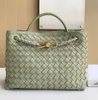 B Family Fibbia a 8 linee Andiamo Original Leather designer New Woven Borsa da donna portatile a spalla singola con tracolla per documenti ufficiale 202306 s3g