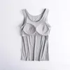 Bra Tank Top For Women Push up Stretchable Camisole Sando Singlet Vest Sleeveless Sexy Casual Korean SA1001 240229