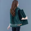 Fur Uhytgf Lambolool Autumn Winter Fur Kamizelki dla kobiet mody kieszeni na zamek błyskawiczny kurtka bez rękawów żeńska gęsta dzika wielkość tops 1382