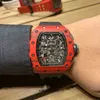 Rekomatyczny Richa RM11-03 W pełni Milles Mechanical Business Watch Red Tape Fibre Tape Maza Moda Wysoka jakość