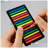 Notatniki hurtowe notatniki 160300pcs Kolor naklejki przezroczyste zakładki indeksu fluorescencyjnego Flagi Flagi Sticky Note Artireery Prezenty Sc Dh5kn