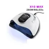Nagelorvarumärke Sun X11 Max UV LED -lamptorkare 280W Hög effekt för snabb torr gelpolsk is droppleverans dhwux