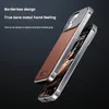 Läder doftande tungmetalltelefonfodral för iPhone 13 14 15 Pro Max för magnet Trådlös laddning iPhon Shell Metal Leather Cover