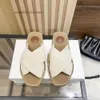 Slipper Slipper Designer Sandal Chlloe Woody Sandals 2024 Word High Version New Flat Bottom Womens Summer One Fashion Outerwear Woven OBJ3